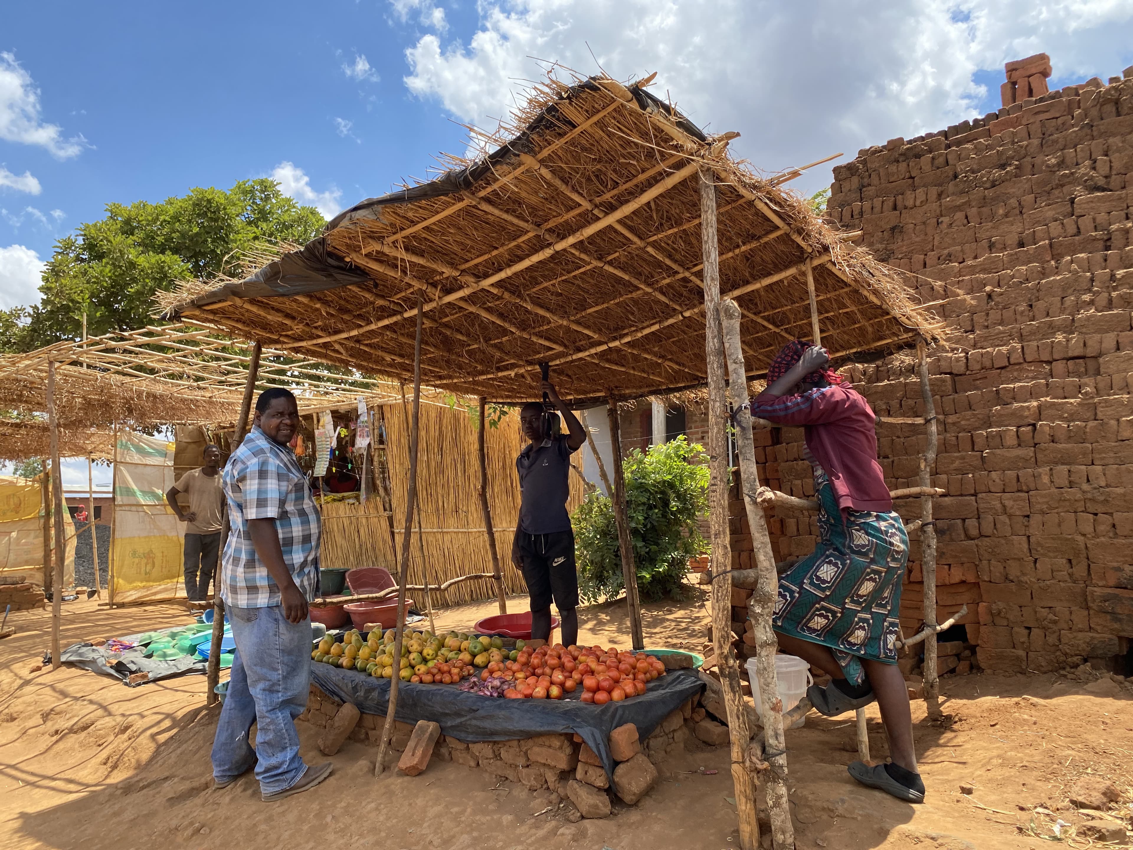 People gathering at a local market
