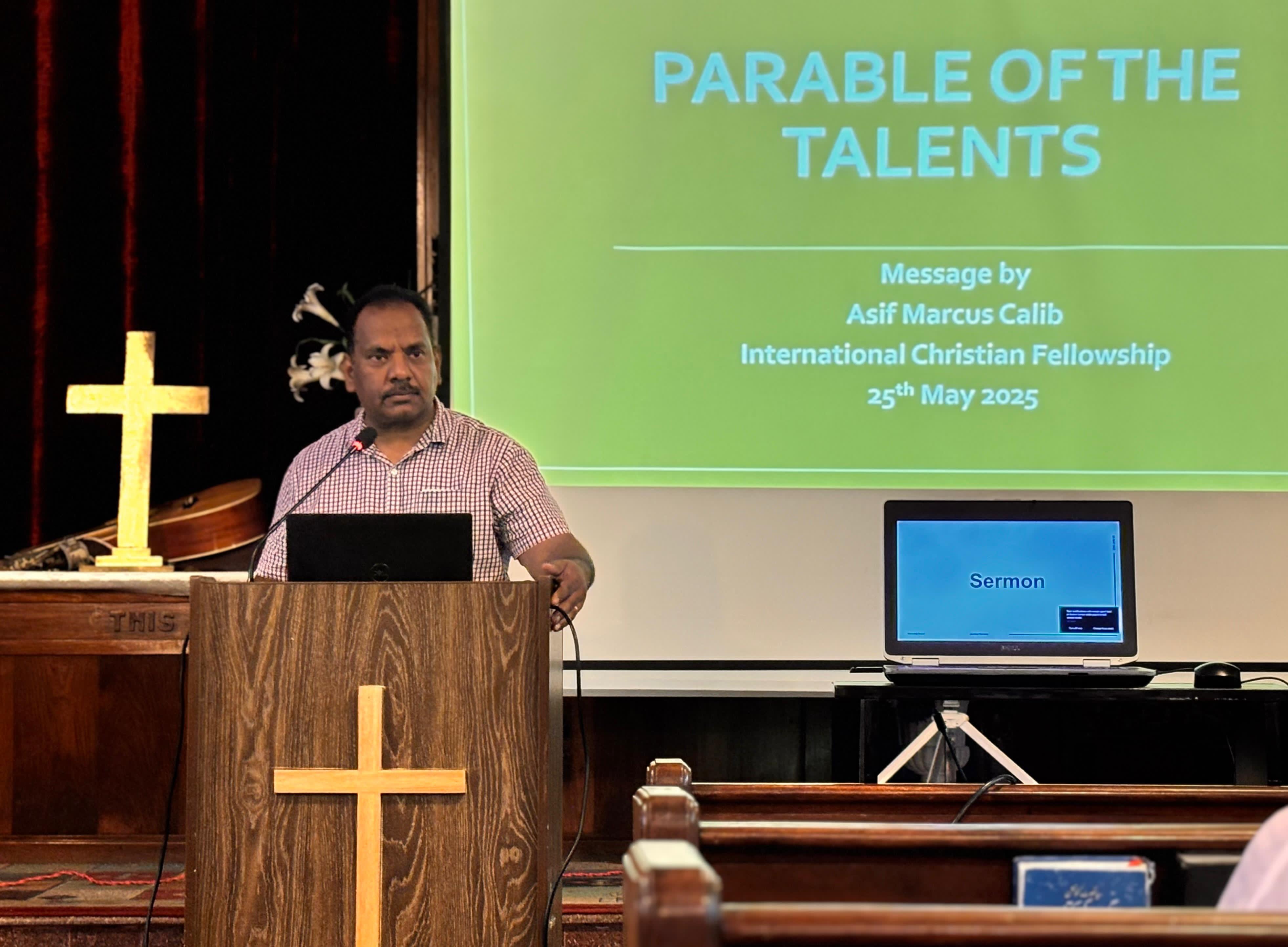 Pastor Asif Calib teaching at International Christian Fellowship Church